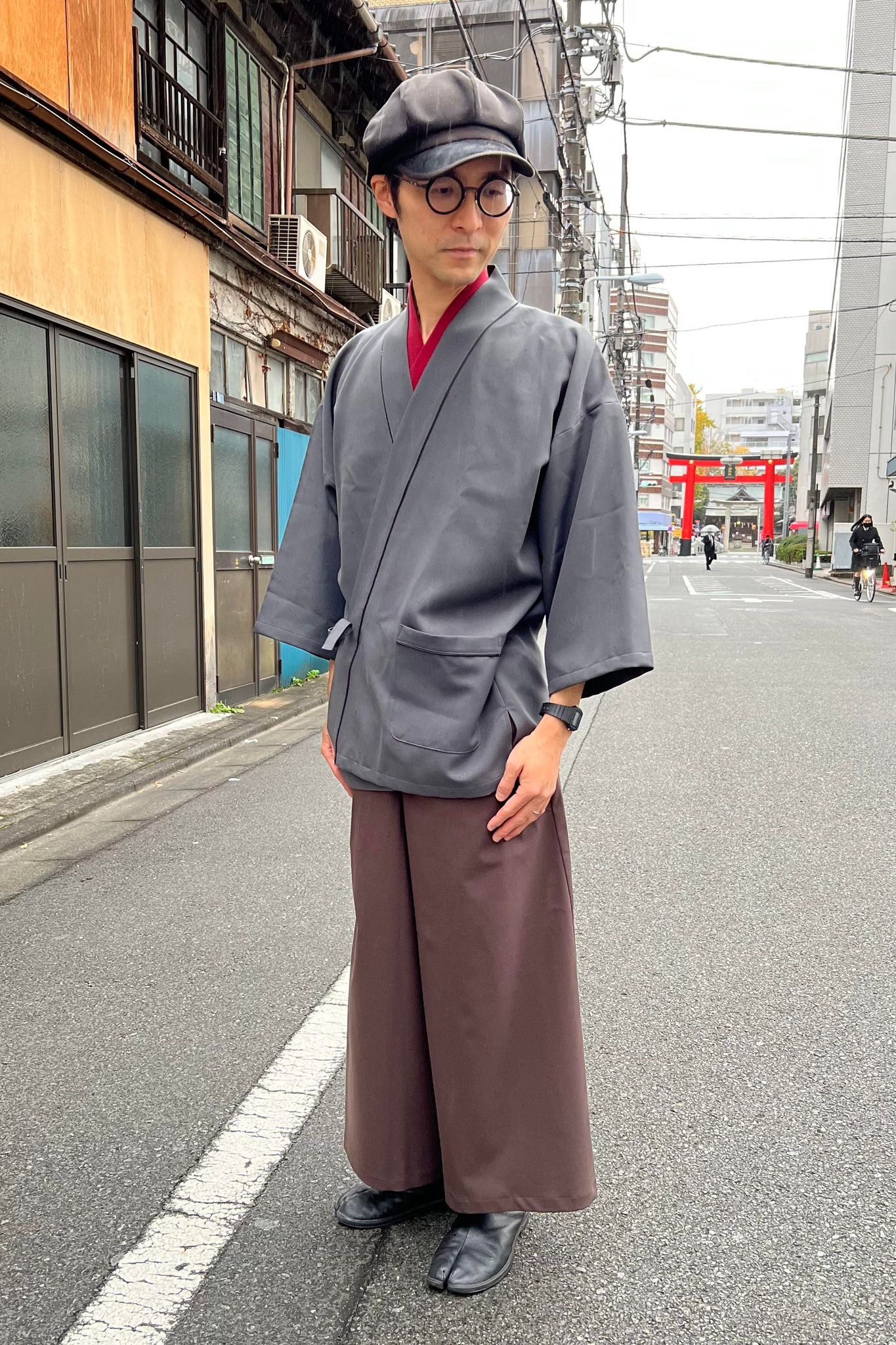 【着画】着物と袴パンツ